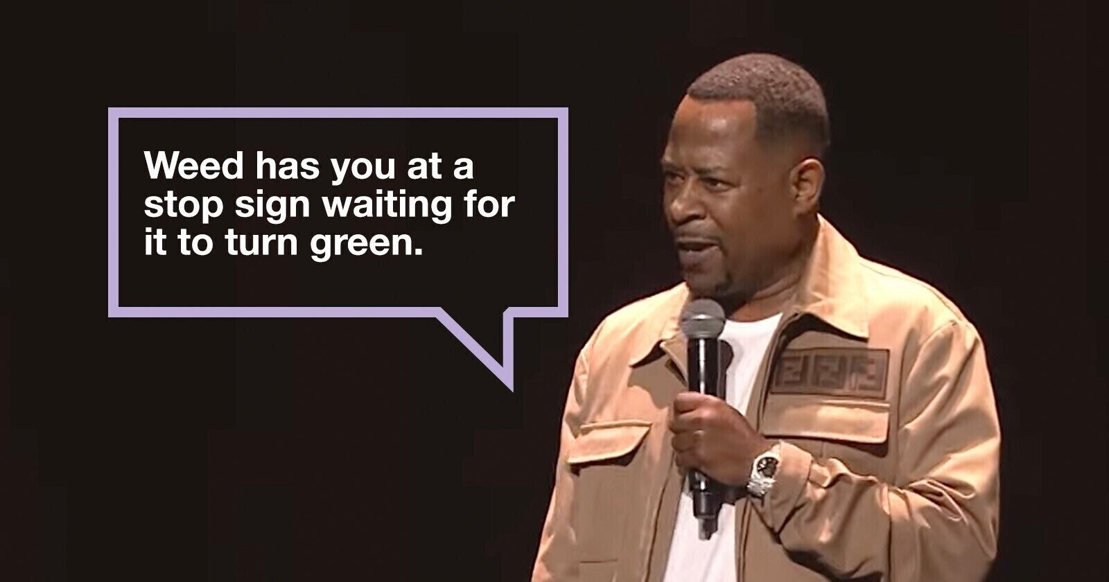 Weed has you at a stop sign waiting for it to turn green.