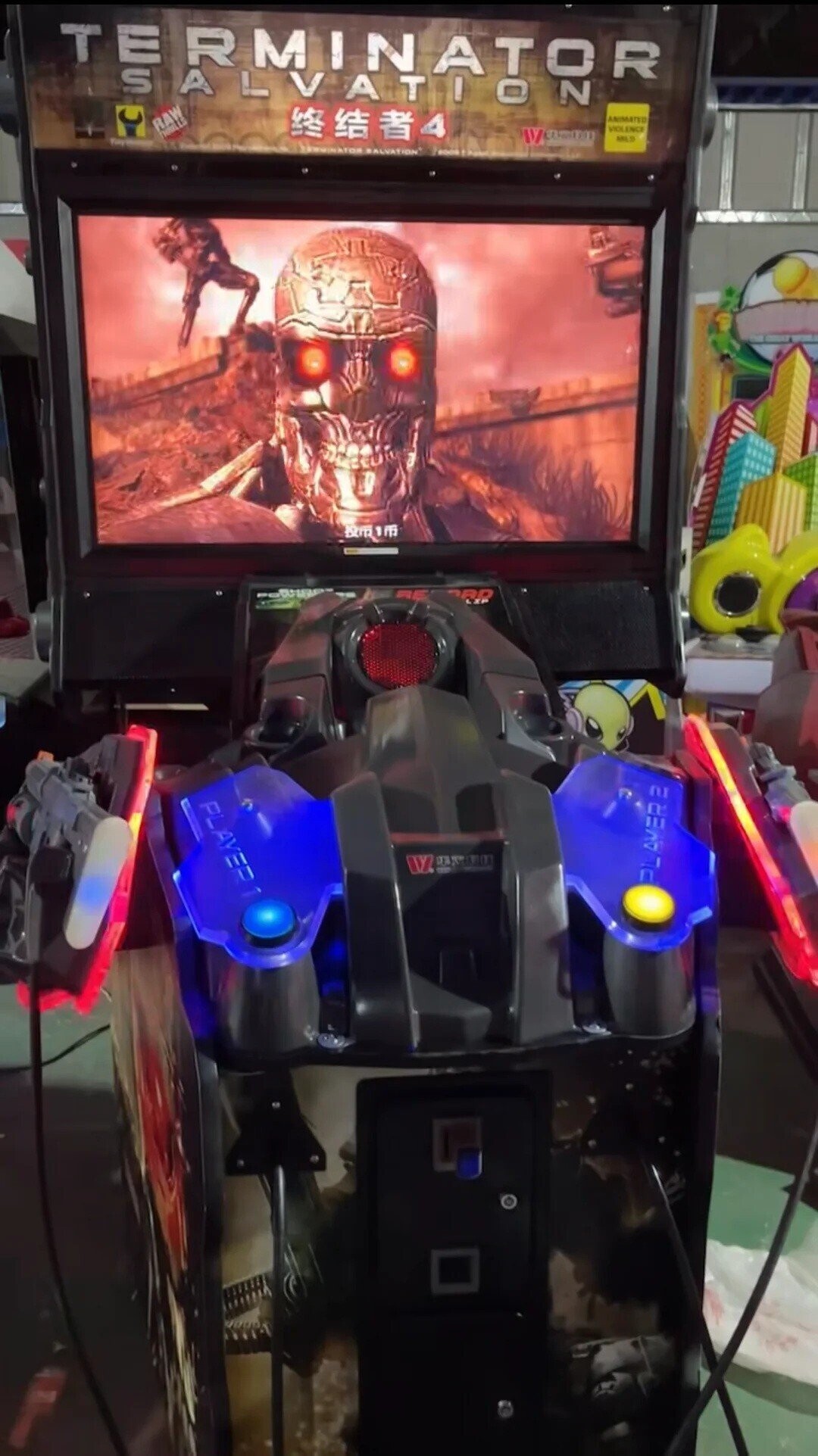 TERMINATOR SALVATON ANIMATED RAW VIOLENCE W Your ARIS IMMUNATOR SALVATION was 1 RE RP PLAYER1 DR WITH W PLAYER 2