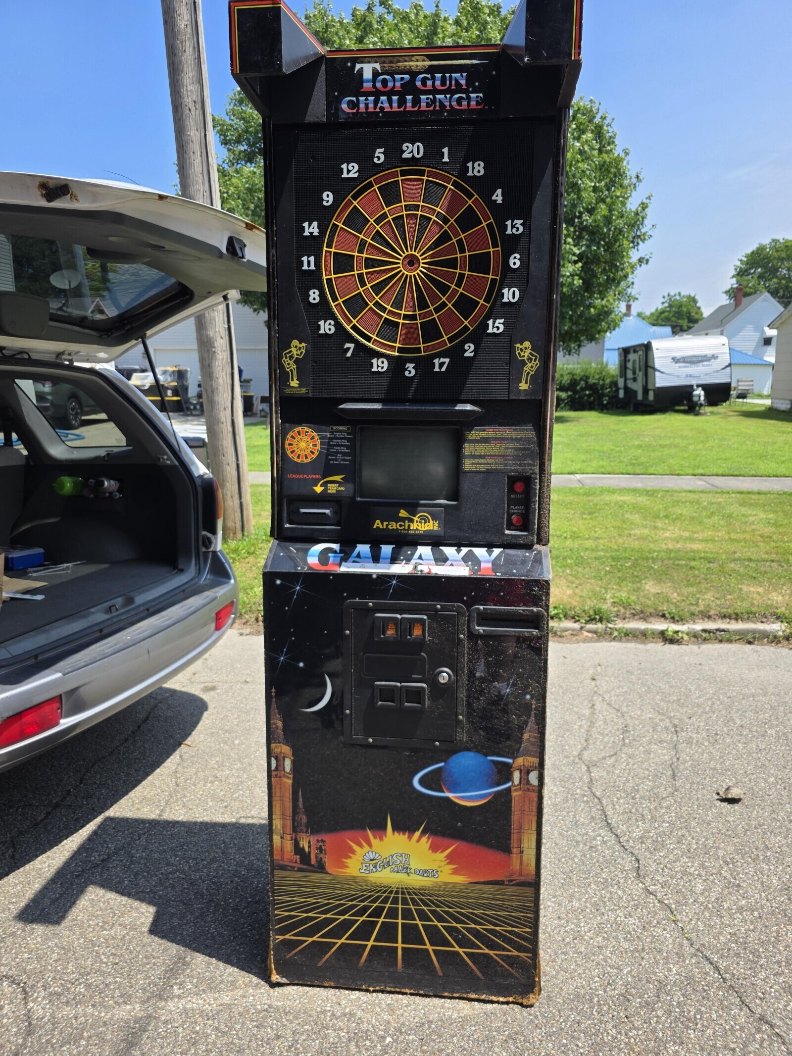 TOP GUN CHALLENGE 20 1 5 18 12 4 9 13 14 6 11 10 8 15 16 7 2 17 19 3 SCORING / do Score Tange LEAGUEPLAYERS SELECT Arachkid MC GALAXY ENGLISH MARK DARTS