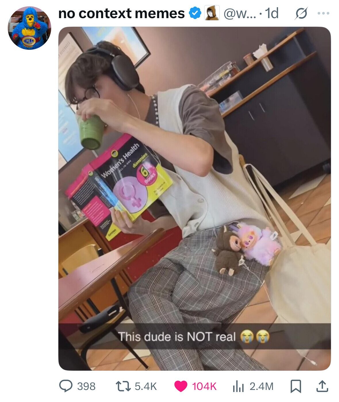 no context memes @w... . 1d s ... dummies ALL-IN ONE 6 Wom Women's Health Books the . dummer This dude is NOT real 398 5.4K 104K 2.4M 