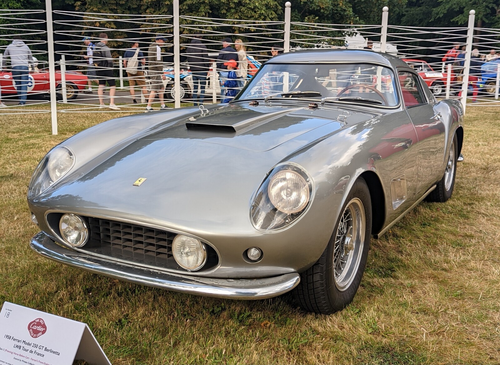Car Number THE 2022 18 Cartier STYLE ET LUXE 1958 Ferrari Model 250 GT Berlinetta LWB Tour de France : Prancing) Horse Before Can Ferrari's Front-Engine Entered by. Private Collecti