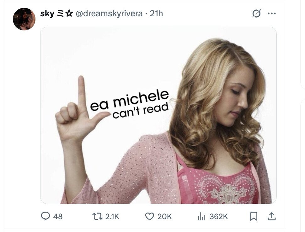 @dreamskyrivera .21h G ... sky III ea michele can't read 48 2.1K 20K del 362K