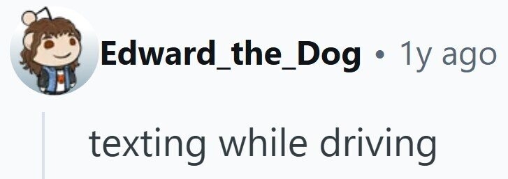 Edward_the_Dog . ly ago texting while driving