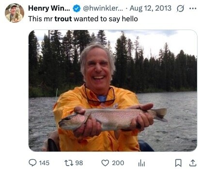 @hwinkler... Aug 12, 2013 Henry Win... g ... This mr trout wanted to say hello 145 98 200 