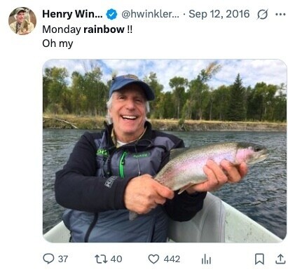 @hwinkler... Sep 12, 2016 Henry Win... ... Monday rainbow!! Oh my KIB 37 40 442 
