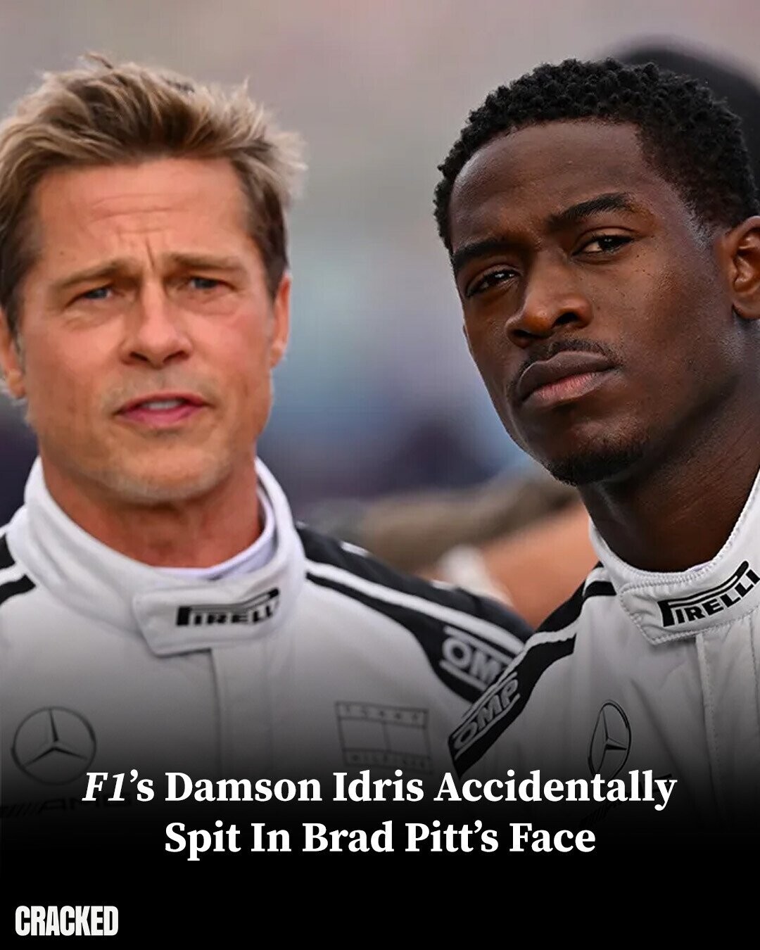 PIRELL PIRELLI OM OMP Fl's Damson Idris Accidentally Spit In Brad Pitt's Face CRACKED