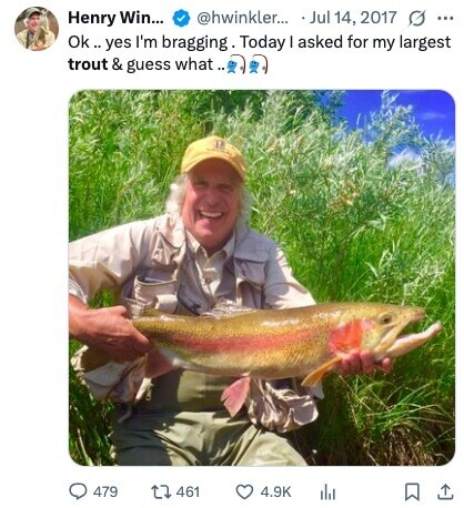 @hwinkler... Jul 14, 2017 G ... Henry Win... Ok .. yes I'm bragging. Today I asked for my largest trout & guess what.. 479 461 4.9K 