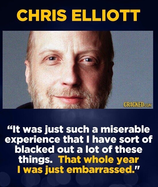 CHRIS ELLIOTT CRACKED COM It was just such a miserable experience that I have sort of blacked out a lot of these things. That whole year I was just embarrassed.
