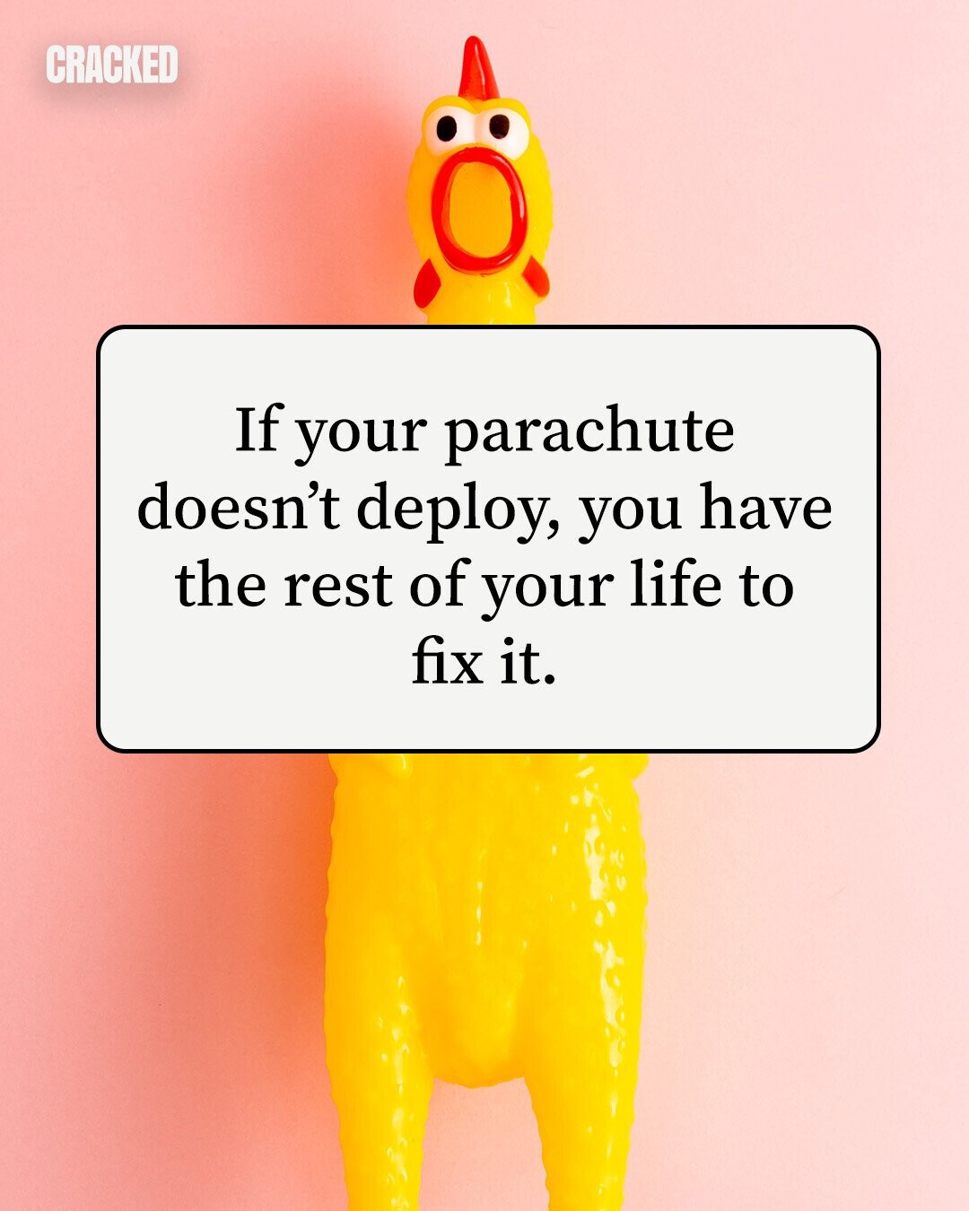 CRACKED If your parachute doesn't deploy, you have the rest of your life to fix it. 