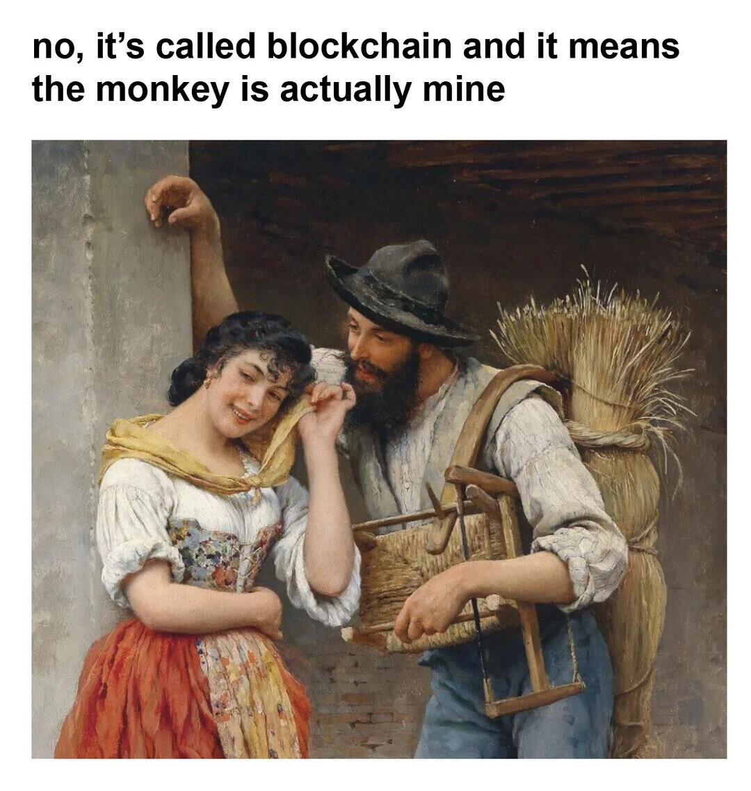 no, it's called blockchain and it means the monkey is actually mine 