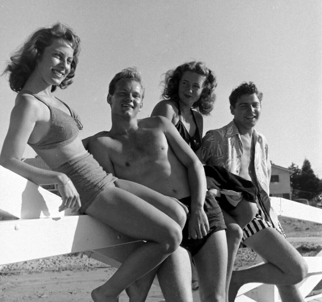 Beach Photos Obviously from Before the Days of SPF