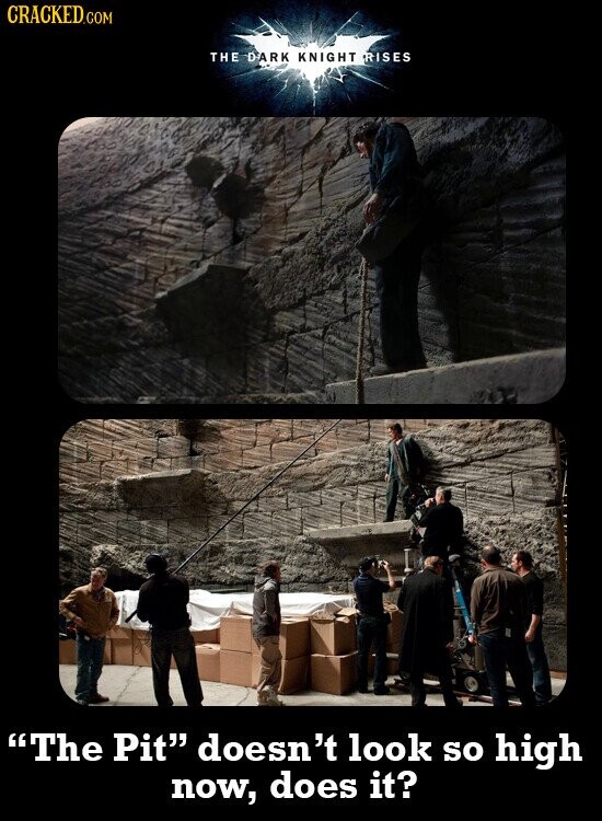 CRACKED.COM THE DARK KNIGHT RISES The Pit doesn't look so high now, does it?