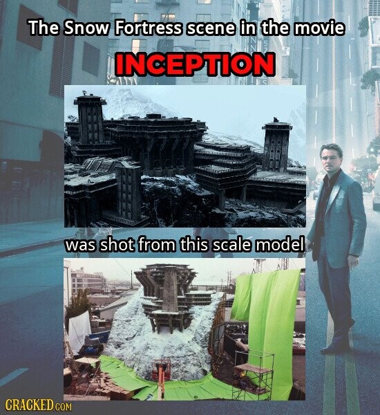The Snow Fortress scene in the movie 7 5 F INCEPTION was shot from this scale model CRACKED.COM