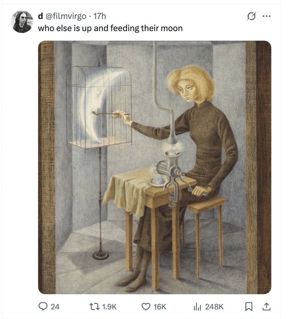 G ... d @filmvirgo 17h who else is up and feeding their moon 24 1.9K 16K 248K