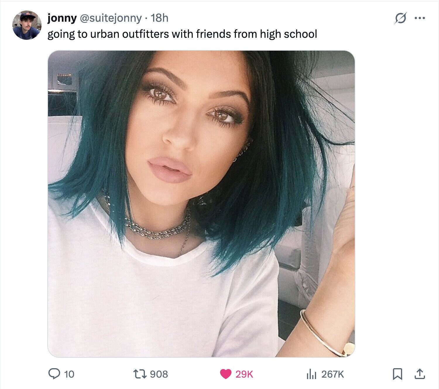 S jonny @suitejonny 18h ... going to urban outfitters with friends from high school 10 908 29K 267K 