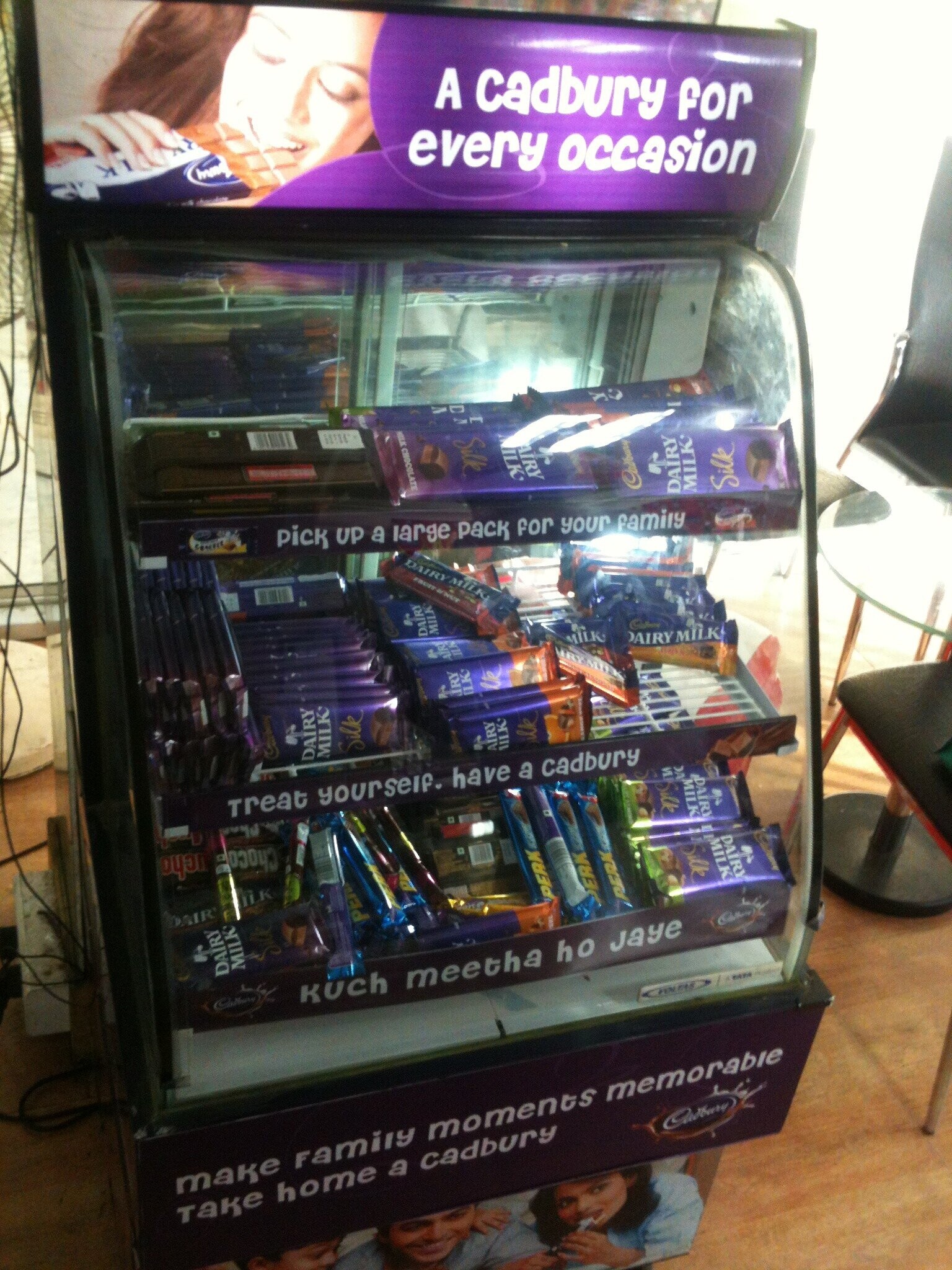 A cadbury for mmg every occasion RELA 68738 MILK CHOCOLATE Silk MILK AIRY Pick UP a large pack for your family Cadbury DAIRYMlik DAIRY MILK Silk FRUIT e the DAIRY MILK AIR ПК Cafe DAIRY MILK IRY ILK UK DAIRY MILK Silk ARE Treat yourself. have a cadbury MILK ilk 1 Choco ucho Silk DA MILK DAIRY MILK a ILK DIR and Silk DAIRY MILK DAIRY PERK ERK kuch meetha ho Jaye PERK VOLENE TATA make Family moments memorable таке home a cadbury Cadbury