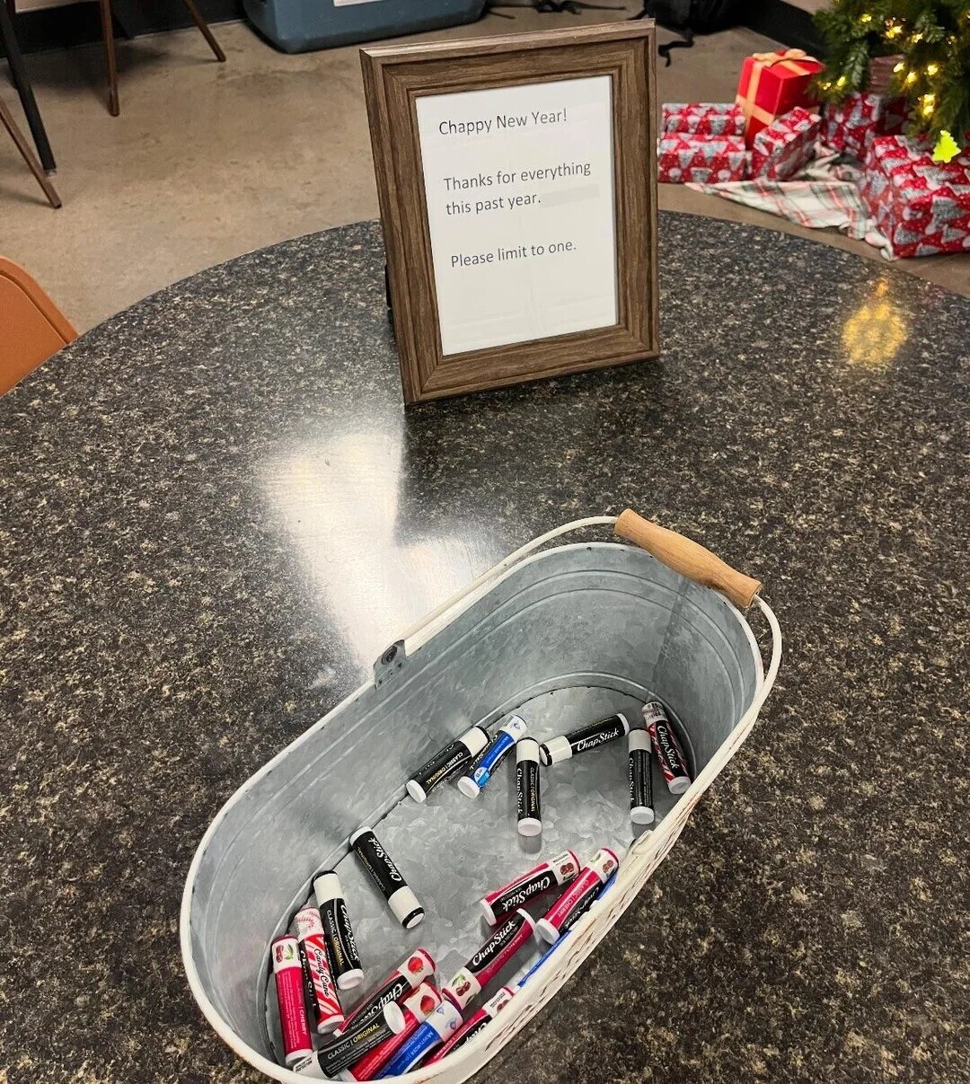 Chappy New Year! Thanks for everything this past year. Please limit to one. CLASSIC O RRIGINAL ChapStick ChapStick ChanStick Chap Stick CLASSIC LORIGINAL ChapStick Candy Cane Chapo ChapStick CHERRY - CLASSIC ORIGINAL - حس