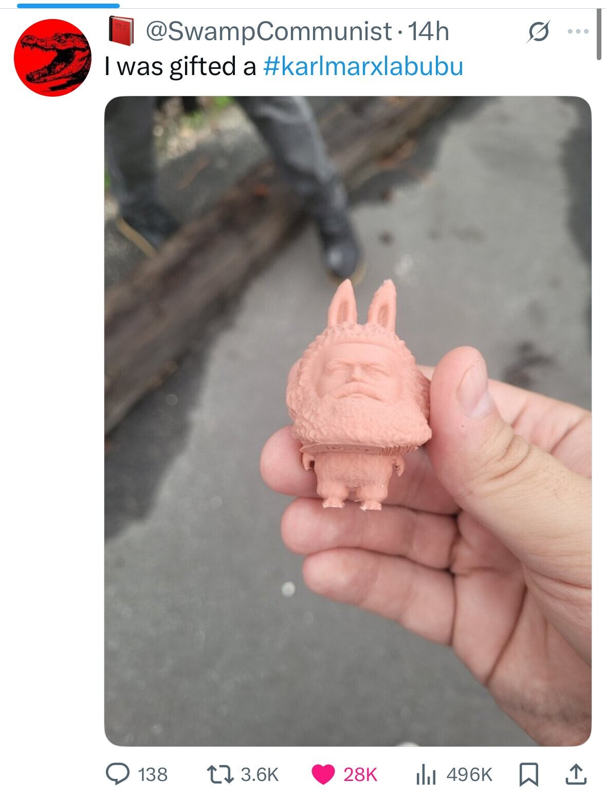 VOL @SwampCommunist-14h ... I was gifted a #karlmarxlabubu 28K 138 3.6K 496K 