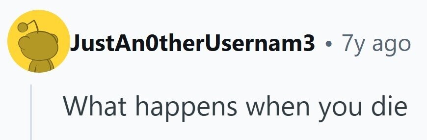 JustAnOtherUsernam3 .7y ago What happens when you die