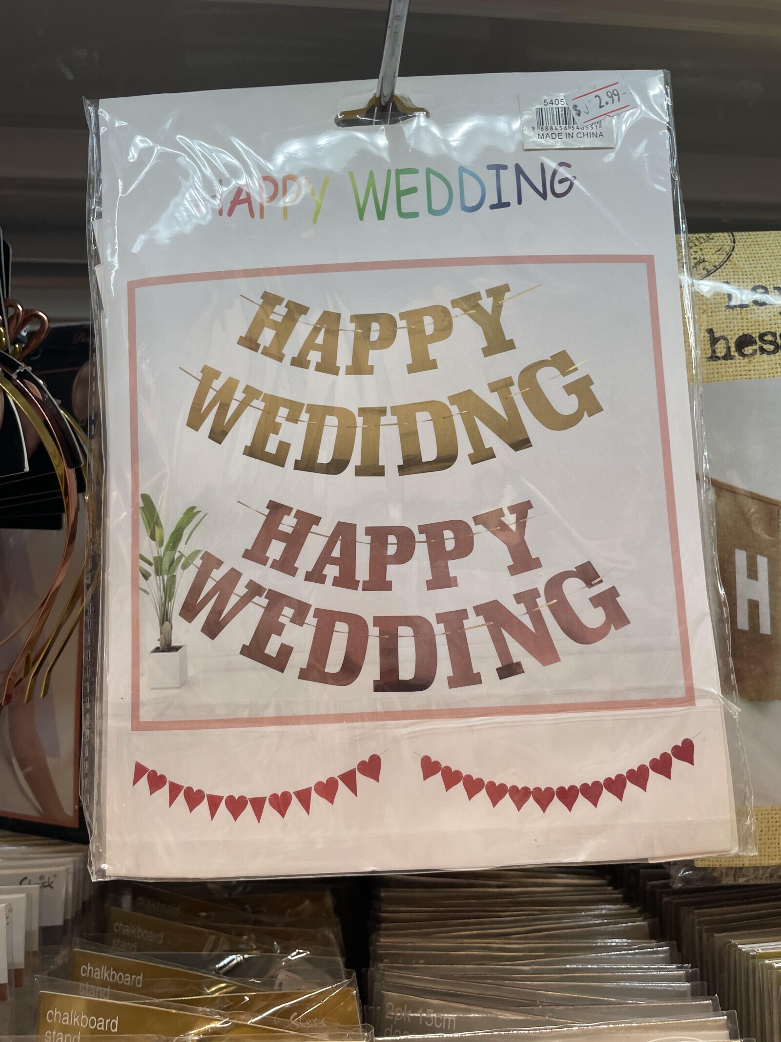 5405 2.99 88845615405541 MADE IN CHINA APPY WEDDING HAPPY 08 hes WEDIDNG HAPPY WEDDING H click chalkboard stand chalkboard stand chalkboard 2pk-15cm Shutters do stand 