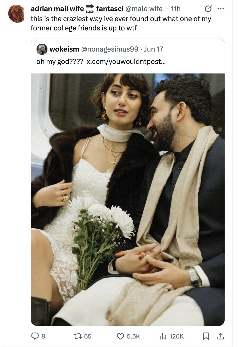 adrian mail wife fantasci @male_wife_ 11h O ... SOON this is the craziest way ive ever found out what one of my former college friends is up to wtf wokeism @nonagesimus99 . Jun 17 oh my god???? x.com/youwouldntpost... 8 65 5.5K 126K
