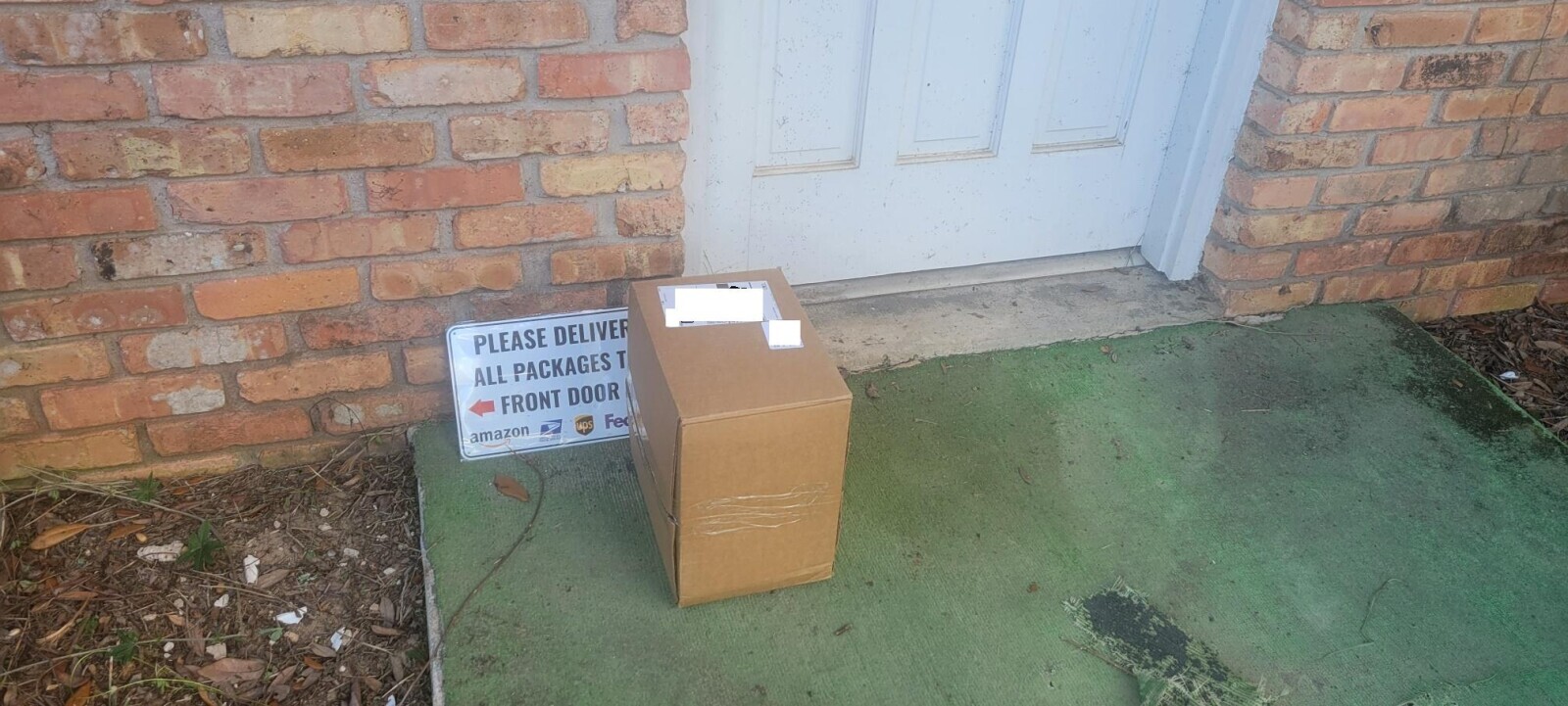 PLEASE DELIVER ALL PACKAGES T FRONT DOOR Fe ups amazon adidas