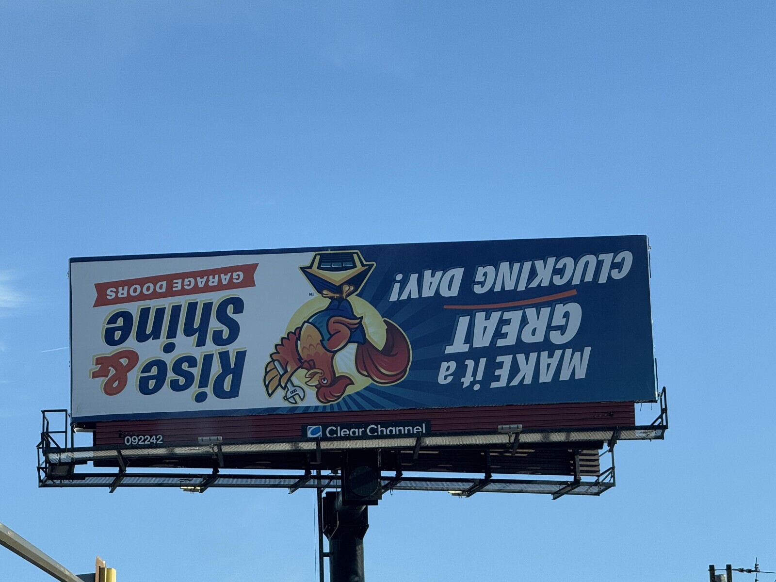 Clear Channel 092242 MAKE it a GREAT Shine CLUCKING DAY! TM GARAGE DOORS