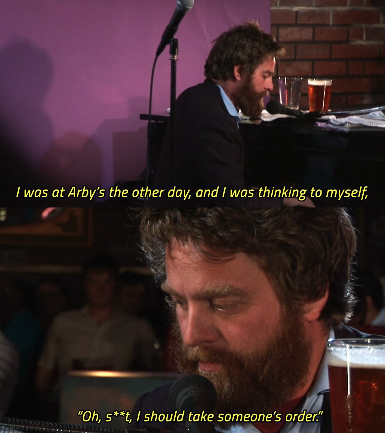 / was at Arby's the other day, and I was thinking to myself, Oh, s**t, I should take someone's order. 