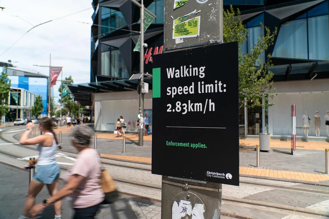 XP 05.12.25 CHAINY AU CB - SCOPE SMOUSE KNOWHERE - the Walking speed limit: 2.83km/h Enforcement applies. Christchurch City Confusion