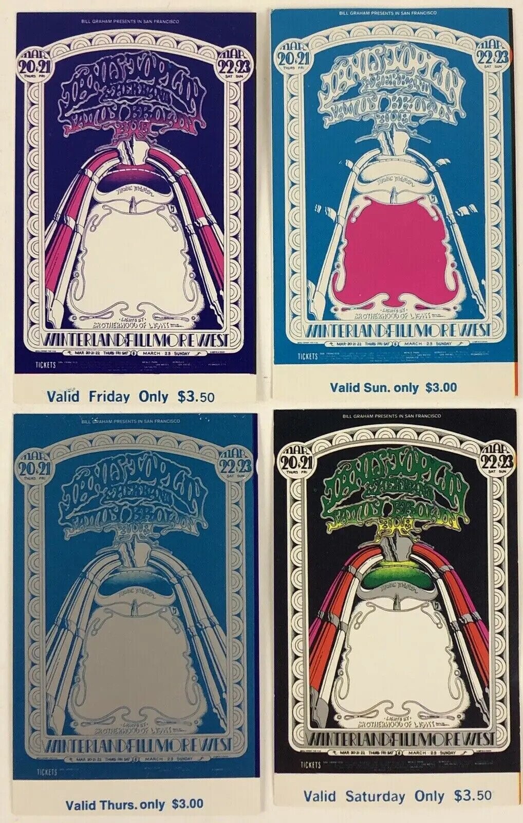 Concert Tickets From The Golden Age Of Rock Shows