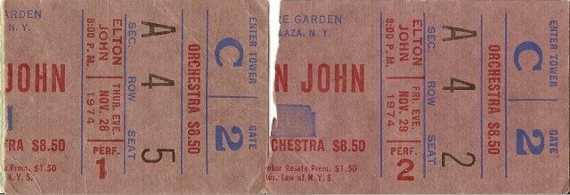 Concert Tickets From The Golden Age Of Rock Shows