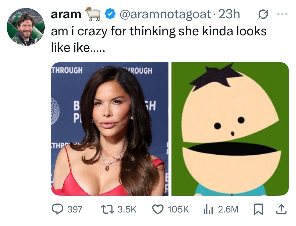 aram @aramnotagoat-23h ... am i crazy for thinking she kinda looks like like..... THROUGH ROUGH В GH P THRO P E 397 3.5K 105K del 2.6M
