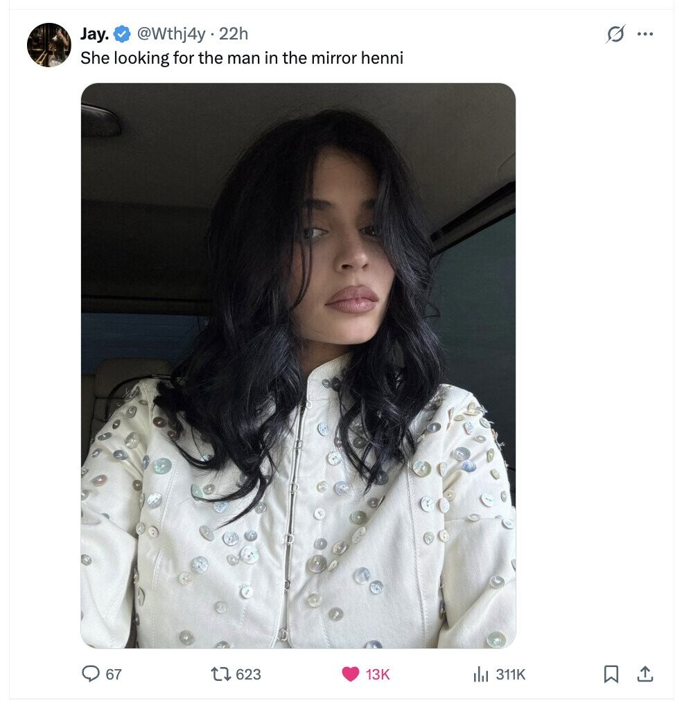 Jay. @Wthj4y 22h s ... She looking for the man in the mirror henni 67 623 13K del 311K 