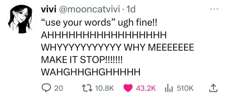vivi @mooncatvivi-1d use your words ugh fine!! АННННННННННННННННH WHYYY WHY MEEEEEEE MAKE IT STOP!!!!!!! WAHGHHGHGHHHHH 20 10.8K 43.2K del 510K