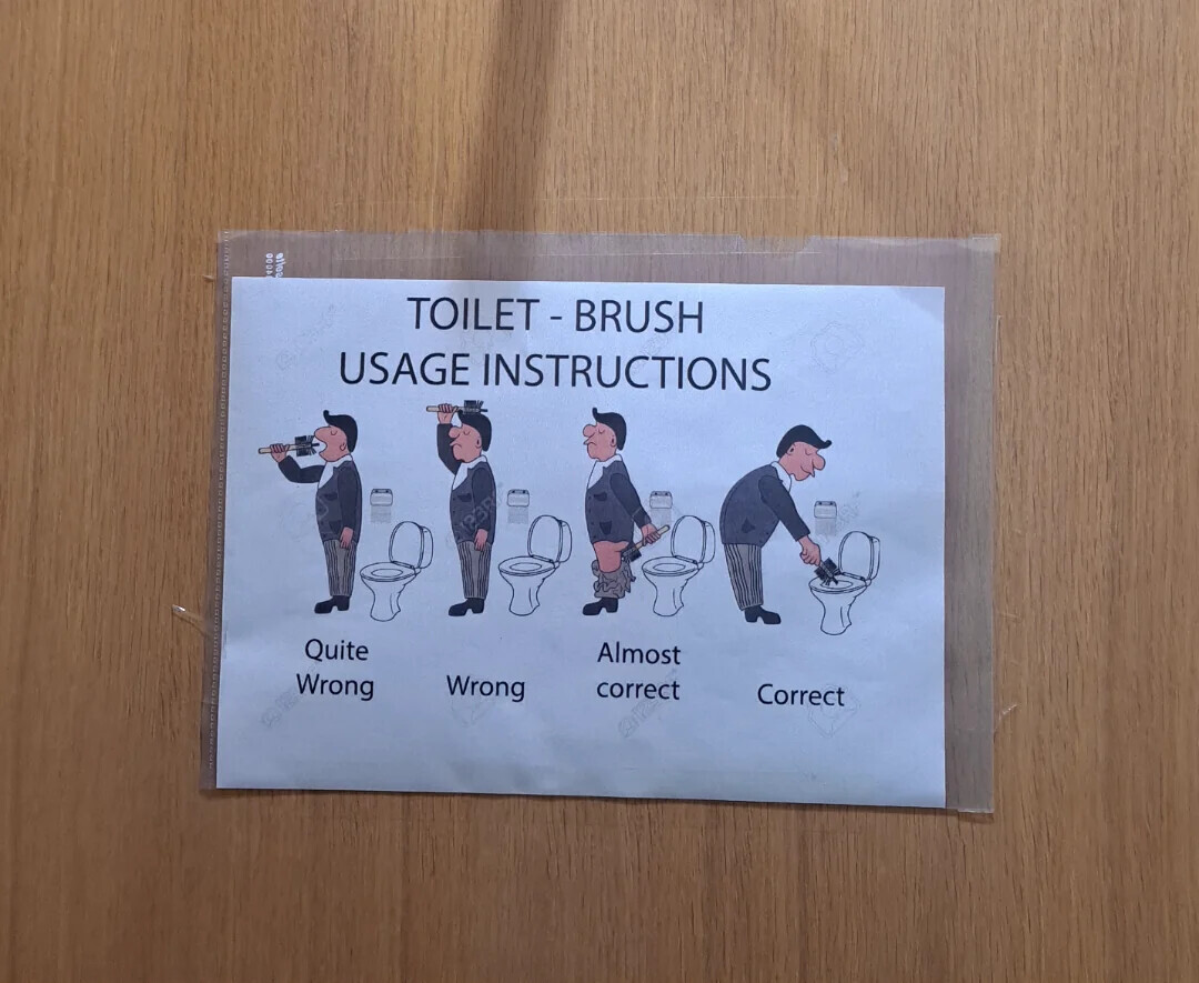 9000 BOLLO TOILET - BRUSH USAGE INSTRUCTIONS Almost Quite Wrong Wrong correct Correct