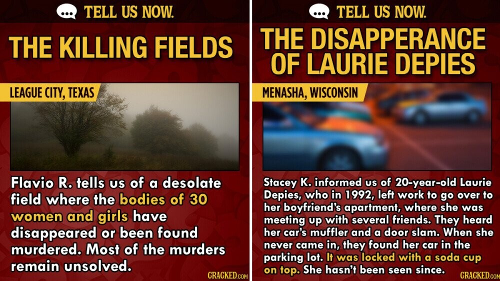 Tell Us Now: 14 Haunting Unsolved Mysteries