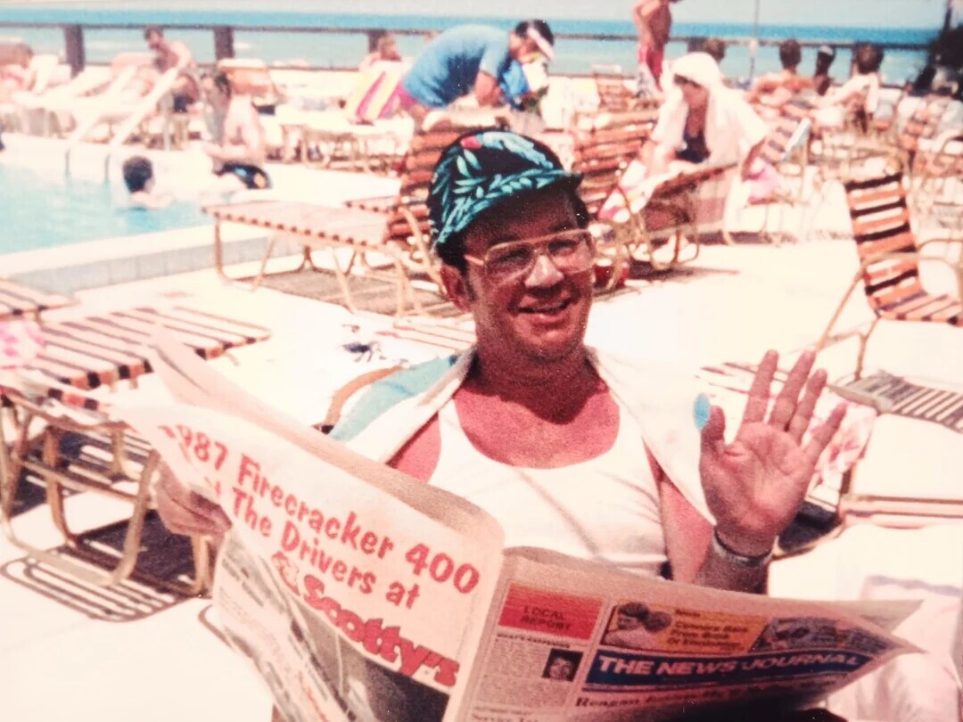 987 Firecracker 400 The Drivers at Scotty's - LOCAL Commine - From - REPORT OF - - THE NEWS JOURNAL Rengan