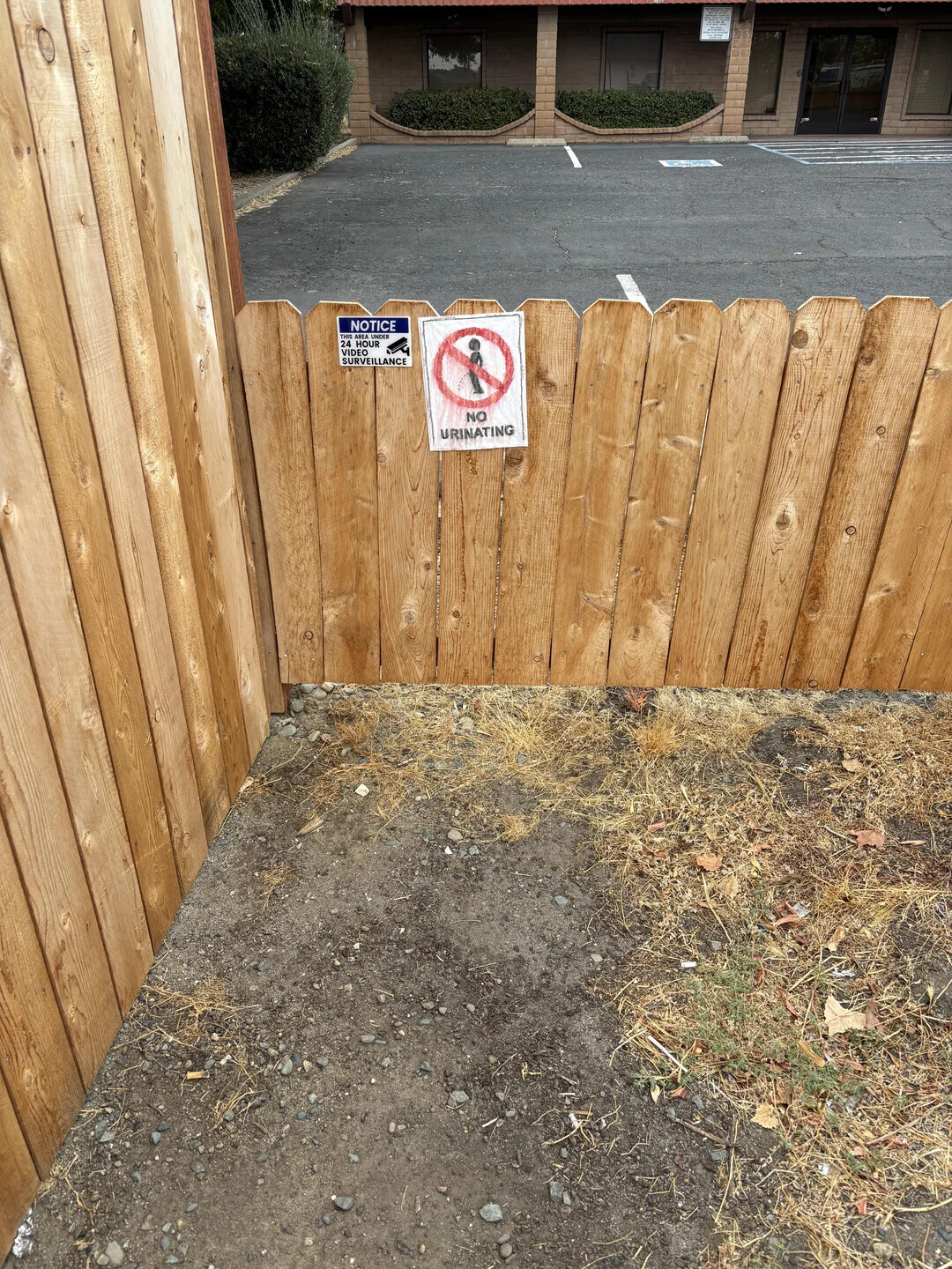 NOTICE THIS AREA UNDER 24 HOUR VIDEO SURVEILLANCE NO URINATING