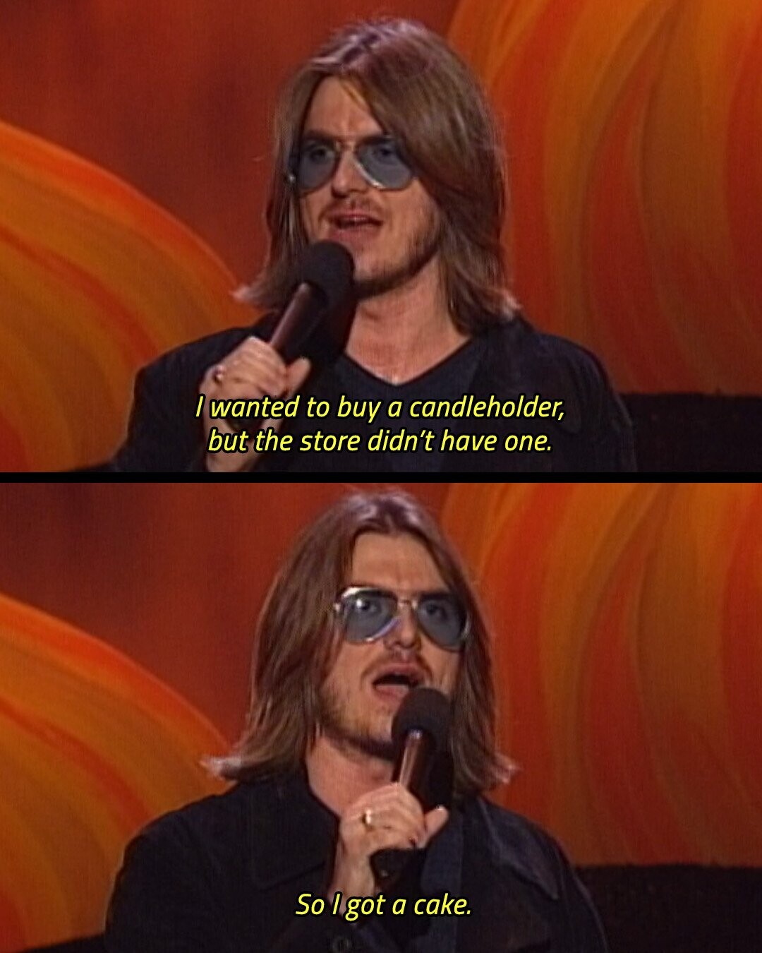 / wanted to buy a candleholder, but the store didn't have one. So I got a cake.