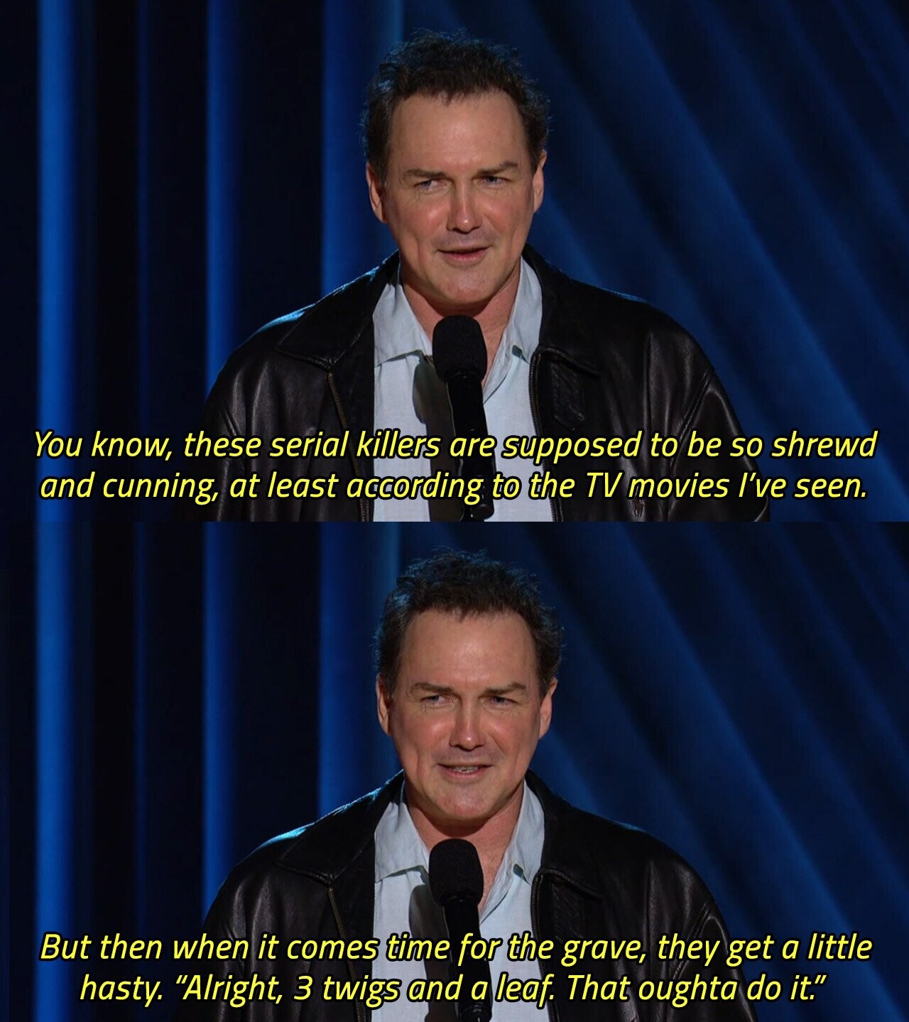 You know, these serial killers are supposed to be so shrewd and cunning, at least according to the TV movies I've seen. But then when it comes time for the grave, they get a little hasty. Alright, 3 twigs and a leaf. That oughta do it. 