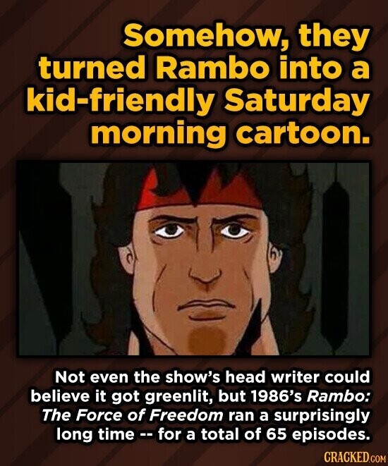 Power Hour Rambo 28 Trivia Nuggets From Pop Culture History About TV For Tuesday ...