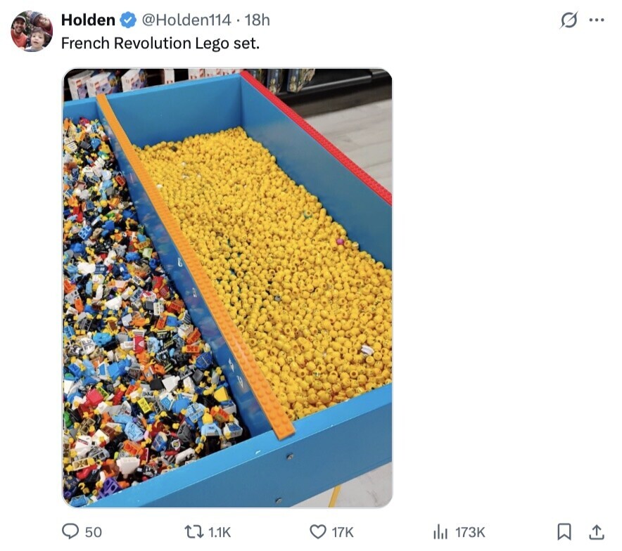 Holden @Holden114 18h s ... French Revolution Lego set. 50 1.1K 17K del 173K