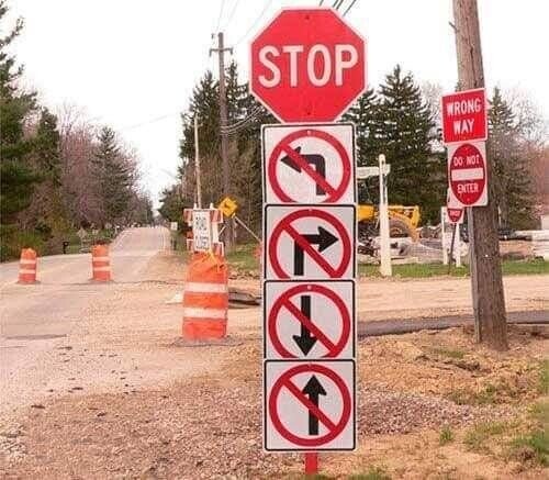 STOP WRONG WAY DO NOT ENTER PO FOOD 0.15