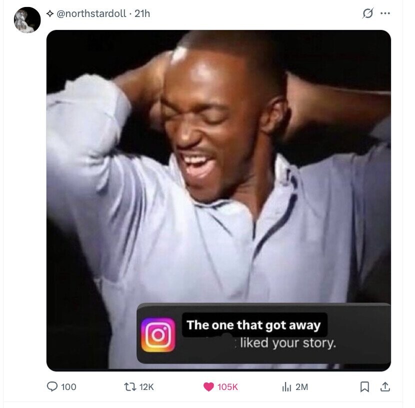 @northstardoll. 21h G ... The one that got away liked your story. 100 12K 105K del 2M 