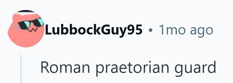 LubbockGuy95 . 1mo ago Roman praetorian guard 