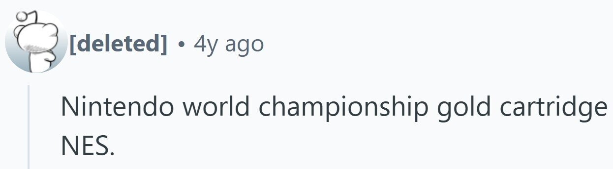 . 4y ago Nintendo world championship gold cartridge NES.