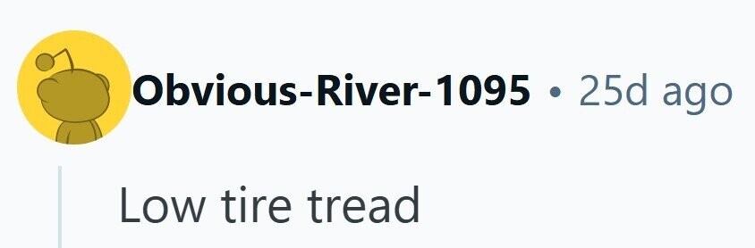 Obvious-River-1095 . 25d ago Low tire tread 