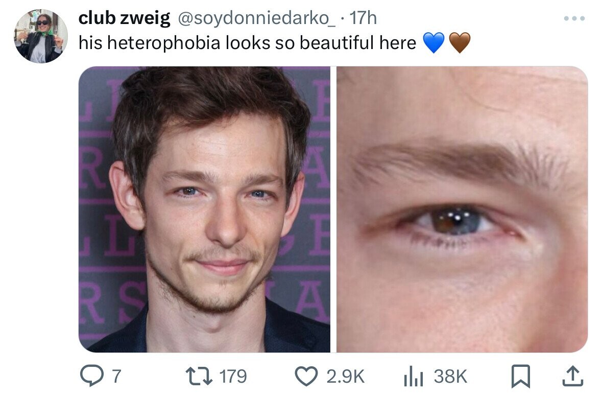 club zweig @soydonniedarko_ 17h ... his heterophobia looks so beautiful here R L E RS A 7 179 2.9K del 38K