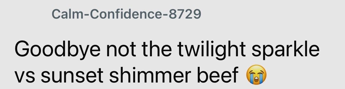 Calm-Confidence-8729 Goodbye not the twilight sparkle VS sunset shimmer beef