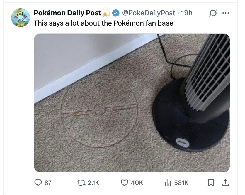 s ... Pokémon Daily Post @PokeDailyPost-19h This says a lot about the Pokémon fan base 87 2.1K 40K del 581K